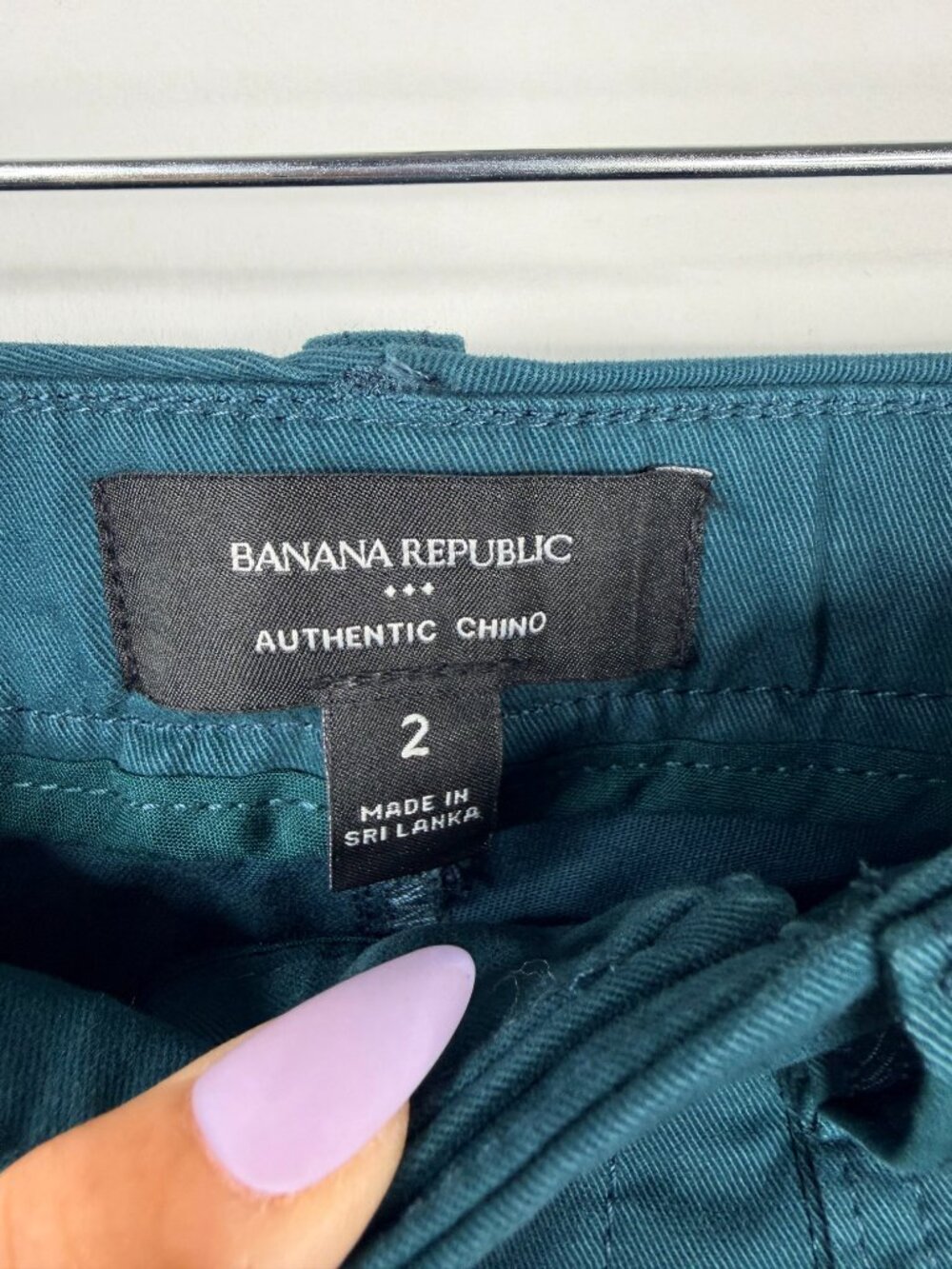 NWT Banana Republic Authentic Chino Cropped Barrel Pants Deep Sea Teal 2 #A3561 - Picture 5 of 7